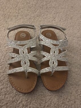 Girls' Silver Glitter Strappy Sandals - Kids